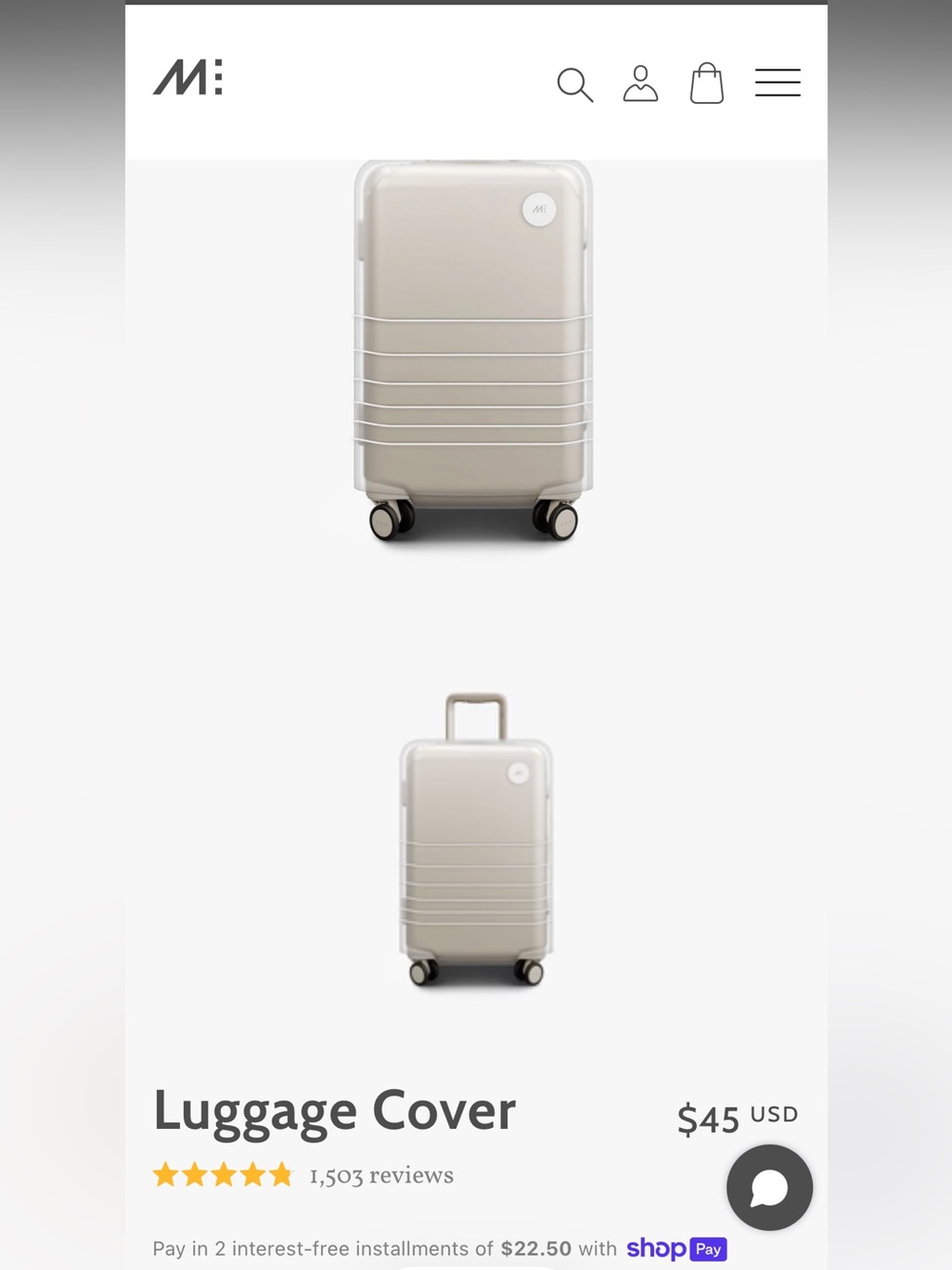 Monos Hybrid Carry-On Luggage Cover - Clear